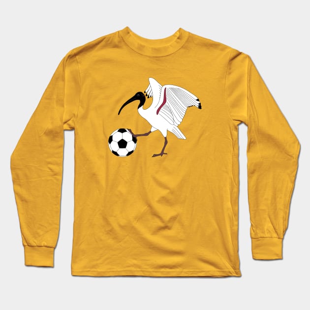 Bin Chicken Playing Soccer Long Sleeve T-Shirt by BinChickenBaby